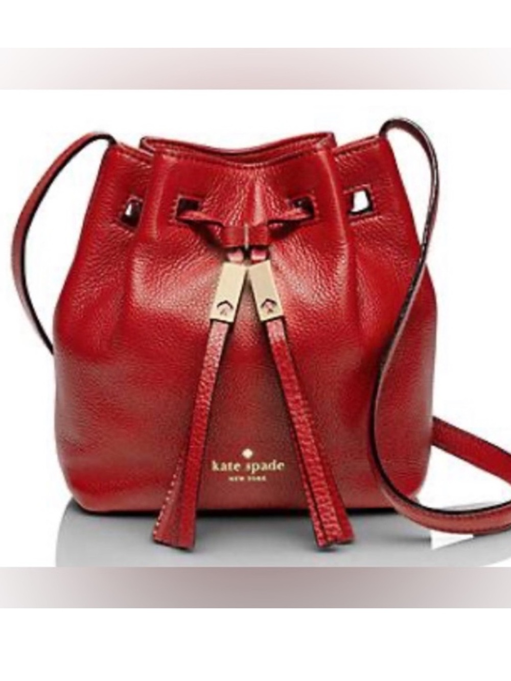 kate spade Red Leather Mini Drawstring Crossbod